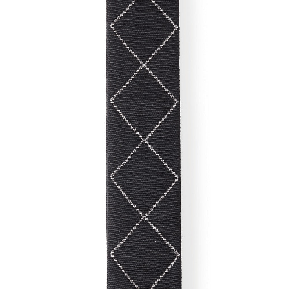 Auto Lock Locking Guitar Strap, Black Padded Diamonds