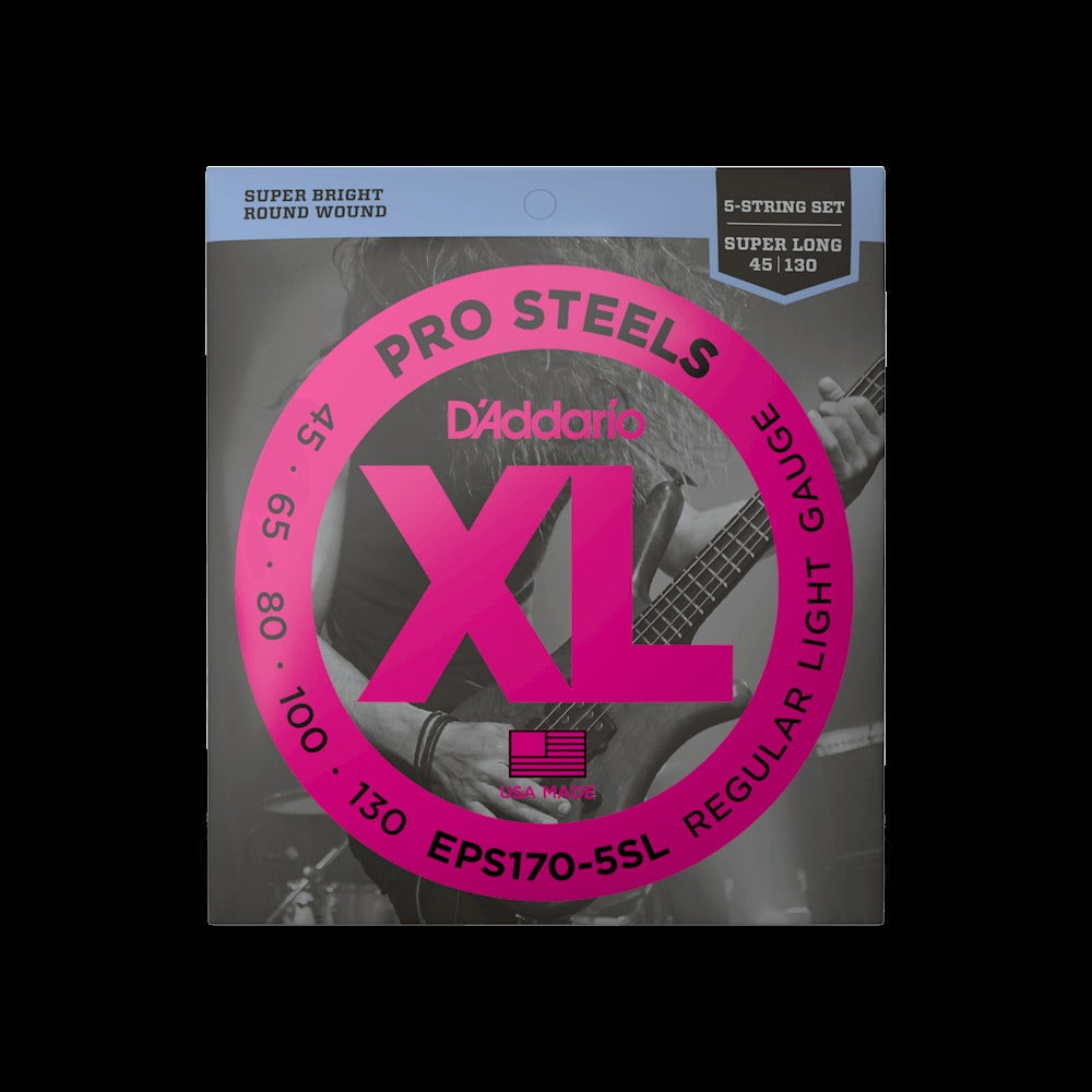 45-130 Regular Light 5-String, Super Long Scale, XL ProSteels Bass Strings