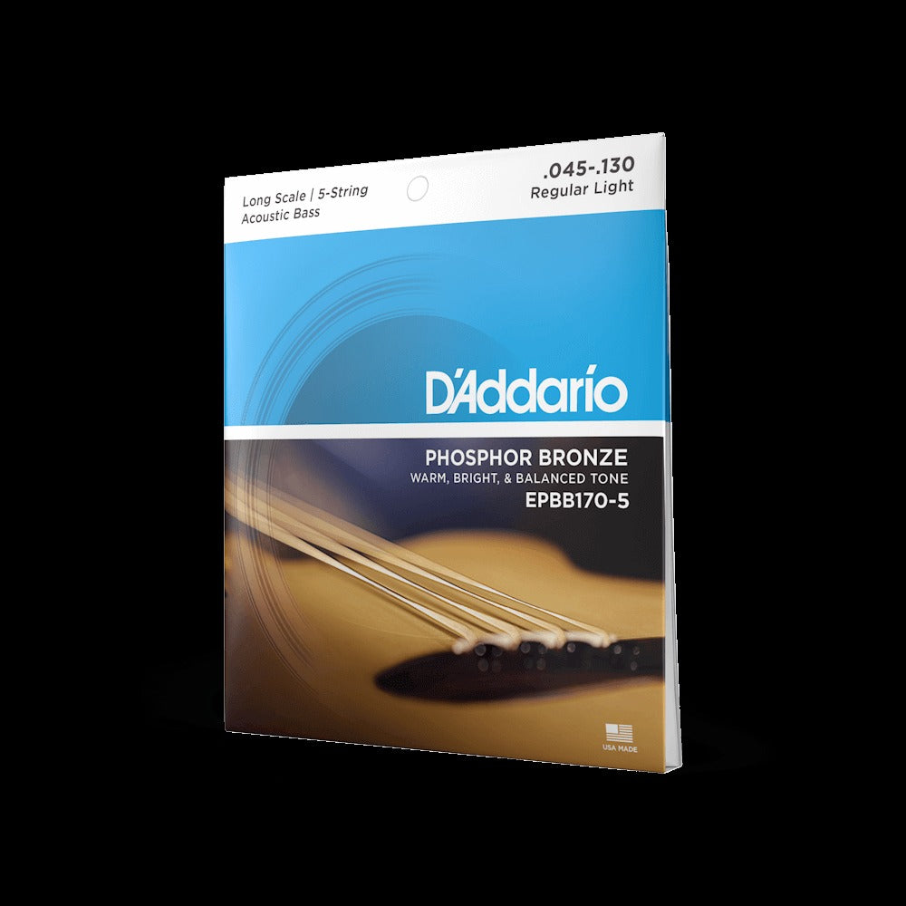 45-130 Regular Light 5-String, Long Scale, Phosphor Bronze Acoustic Bass Strings