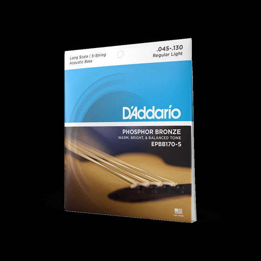 45-130 Regular Light 5-String, Long Scale, Phosphor Bronze Acoustic Bass Strings