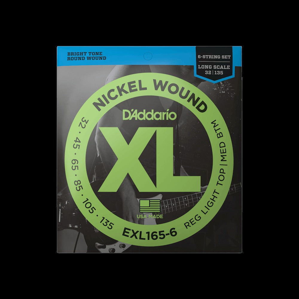 32-135 Regular Light Top/Medium Bottom 6-String, Long Scale, XL Nickel Bass Strings