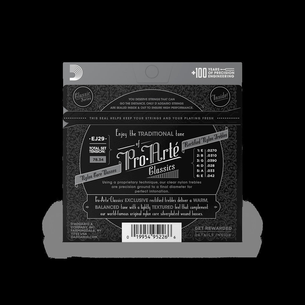 Moderate Tension, Pro-Arté Rectified Nylon Classical Guitar Strings