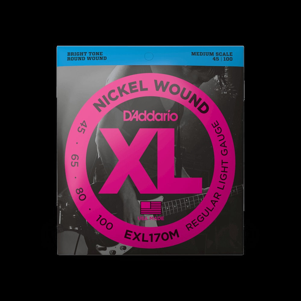 45-100 Regular Light, Medium Scale, XL Nickel Bass Strings