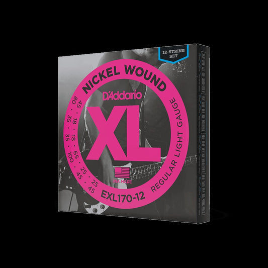 18-45 Regular Light 12-String, Long Scale, XL Nickel Bass Strings