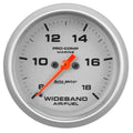 Autometer 2-5/8" ANALOG 8:1-18:1 AFR Air/Fuel Ratio-Wideband Gauge Marine Silver | Universal (200870-33)