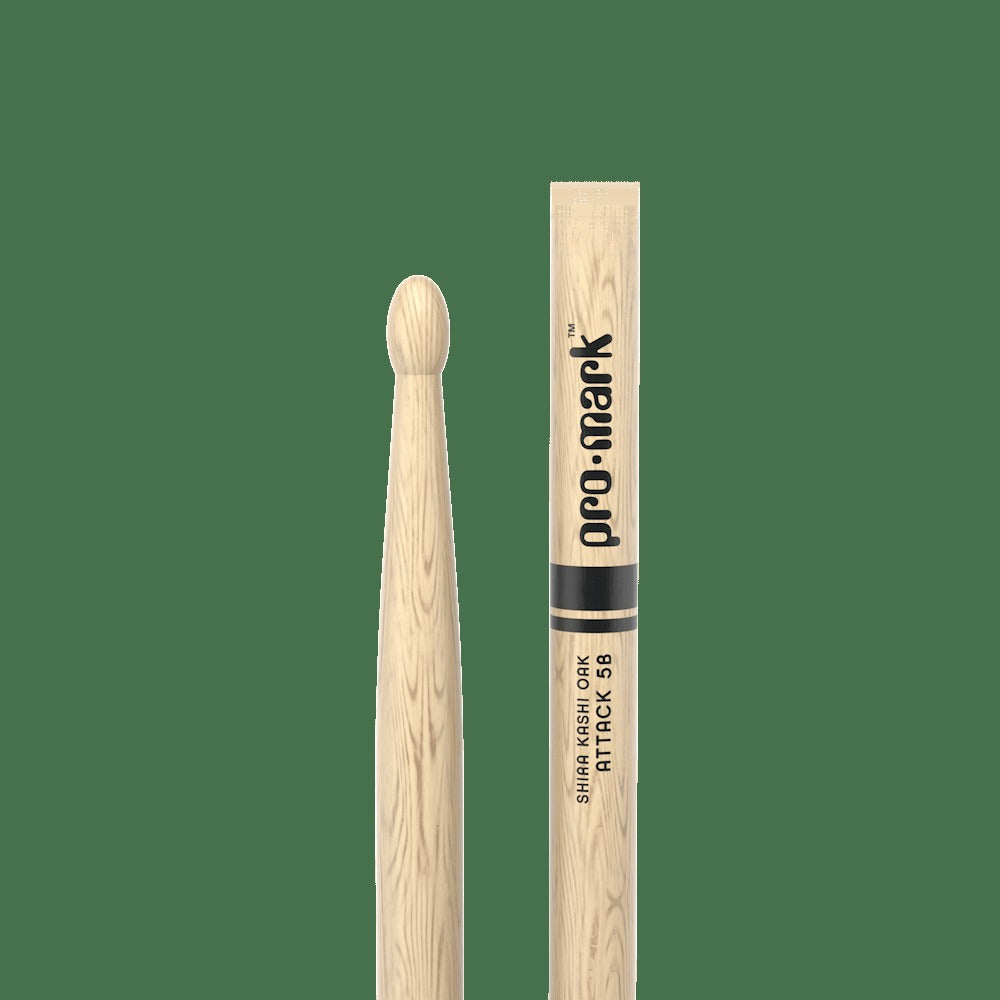 Classic Attack 5B Shira Kashi Oak Drumstick, Oval Wood Tip
