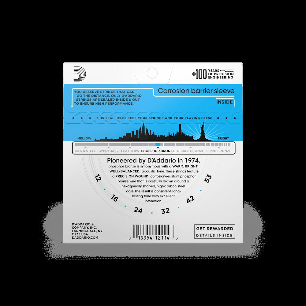 12-53 Light, Phosphor Bronze Acoustic Guitar Strings