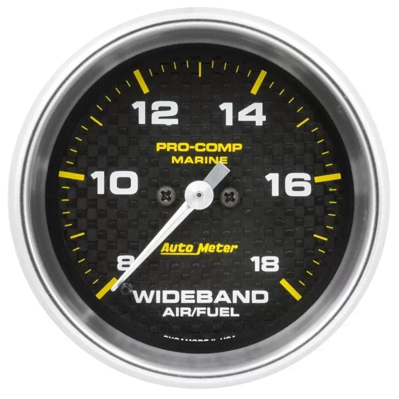 Autometer 2-5/8" ANALOG 8:1-18:1 AFR Air/Fuel Ratio-Wideband Gauge Marine Carbon Fiber | Universal (200870-40)