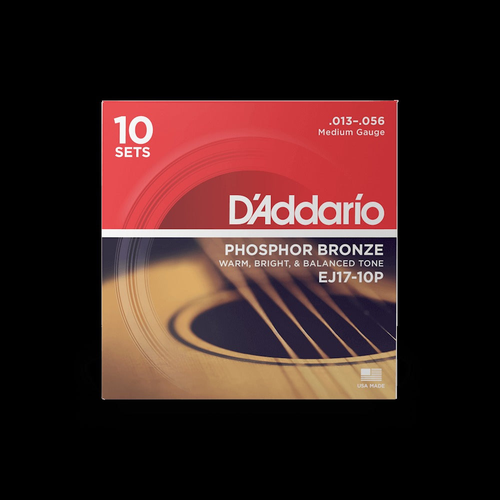 13-56 Medium, Phosphor Bronze Acoustic Guitar Strings