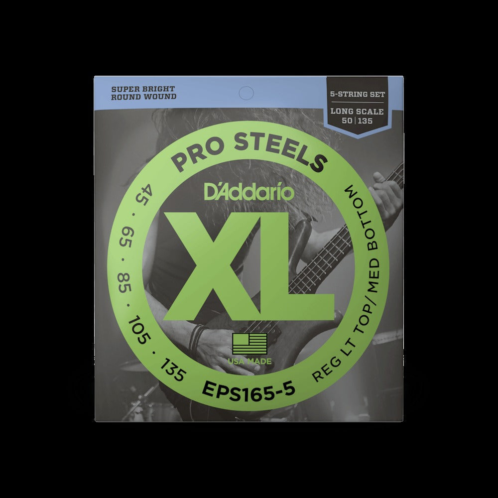 45-135 Regular Light Top/Medium Bottom 5-String, Long Scale, XL ProSteels Bass Strings