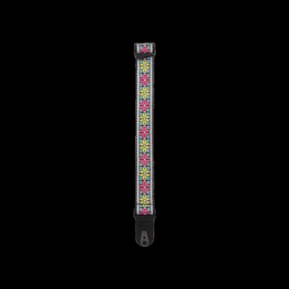 Pad Lock Woven Guitar Strap, Parallel Flowers