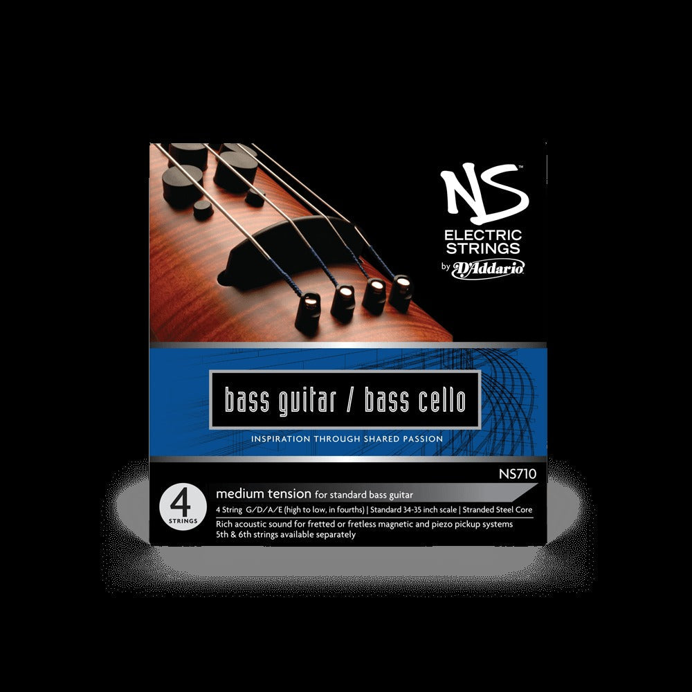 NS Electric Bass/Cello String Set, 4/4 Scale, Medium Tension