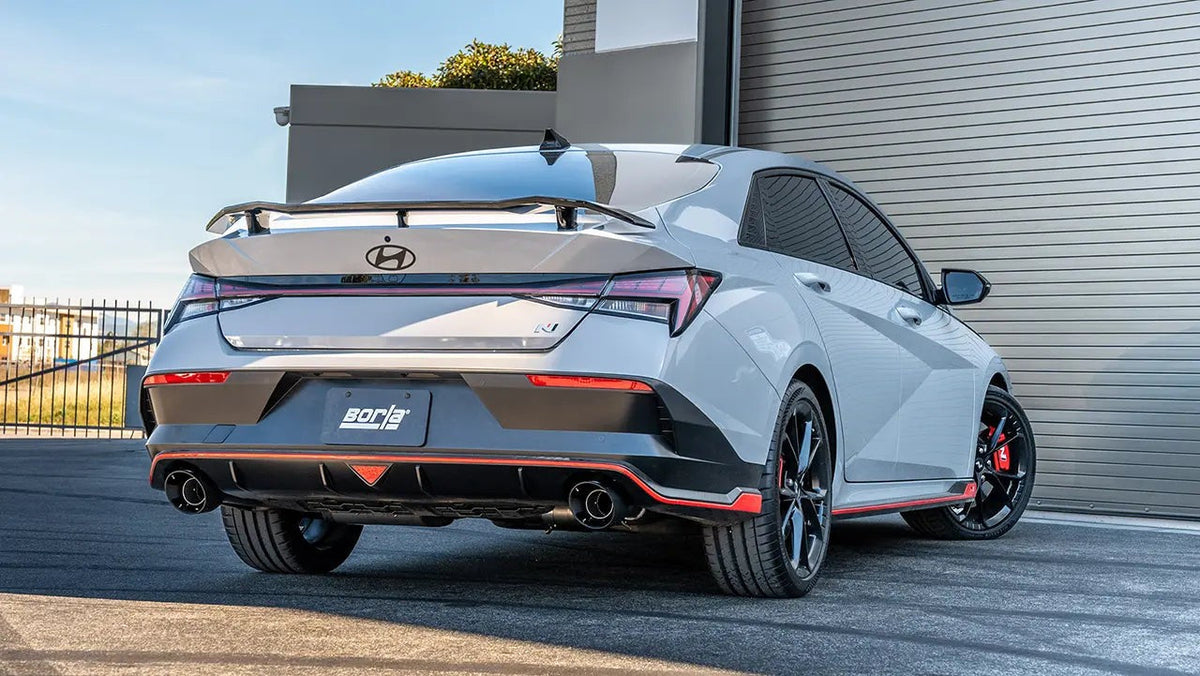Borla Cat-Back Exhaust System - Carbon Black Tips | 2024-2026 Hyundai Elantra N (141019CFBA)